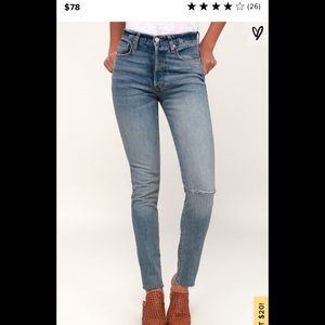 Free People Stella Medium Wash High Waist Jeans